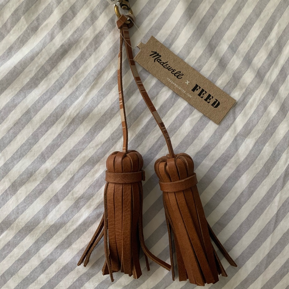 Madewell Leather tassel keychain